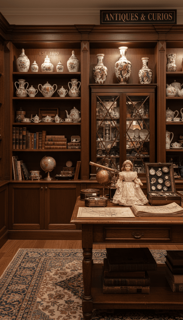 Colección de antigüedades únicas y valiosas